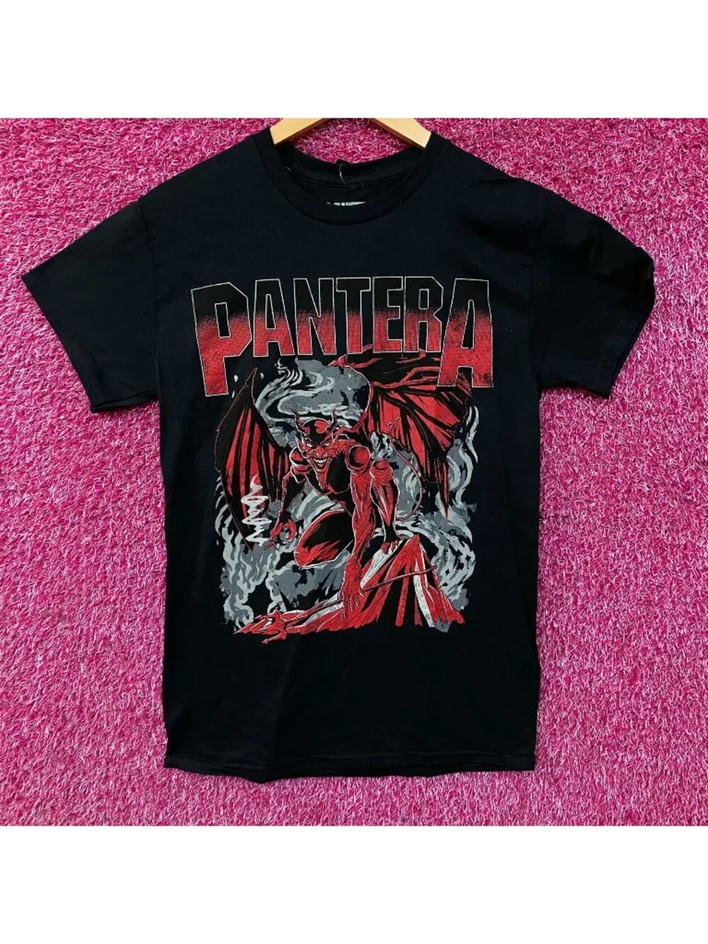 Pantera Cowboys From Hell Devil Smoking Metal Band T-Shirt Small